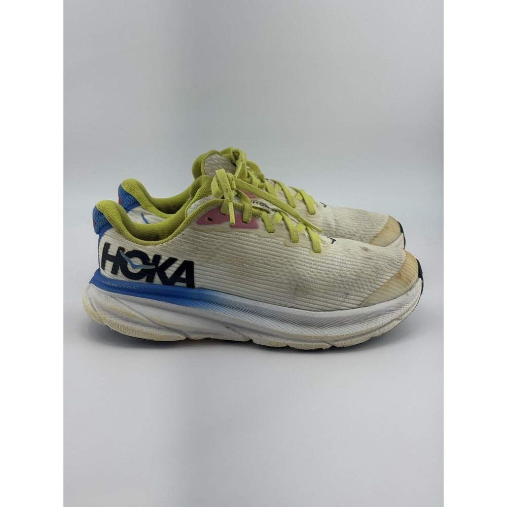 Hoka One One Clifton 9 Youth Size 4.5 MD White Athletic Running Sneaker Shoes